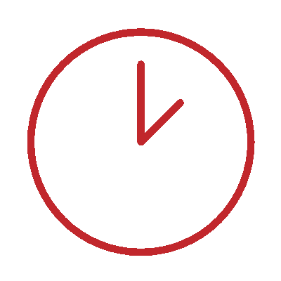 wired outline 45 clock time hover pinch